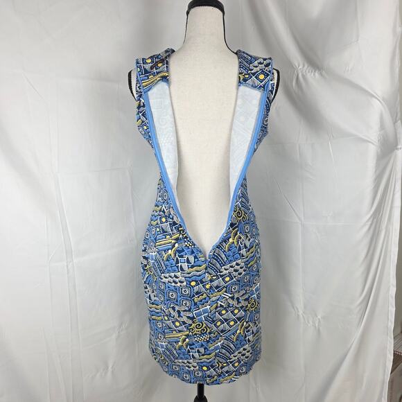 J.McLaughlin Sheath Dress Women XS Blue Abstract Print Sleeveless Stretch Preppy - Picture 5 of 10